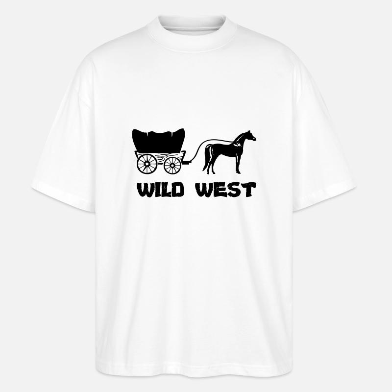 western kutsche wild west - Stanley/Stella Oversized Unisex Bio T-Shirt Blaster 2.0 - Weiß
