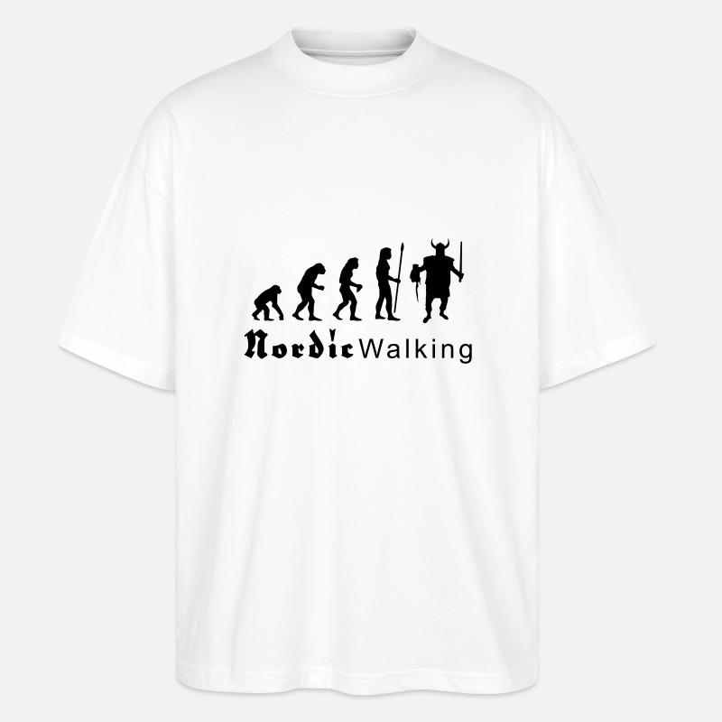 evolution_nordicwalking1 - T-shirt bio Blaster 2.0 coupe oversize Stanley/Stella Unisexe - blanc