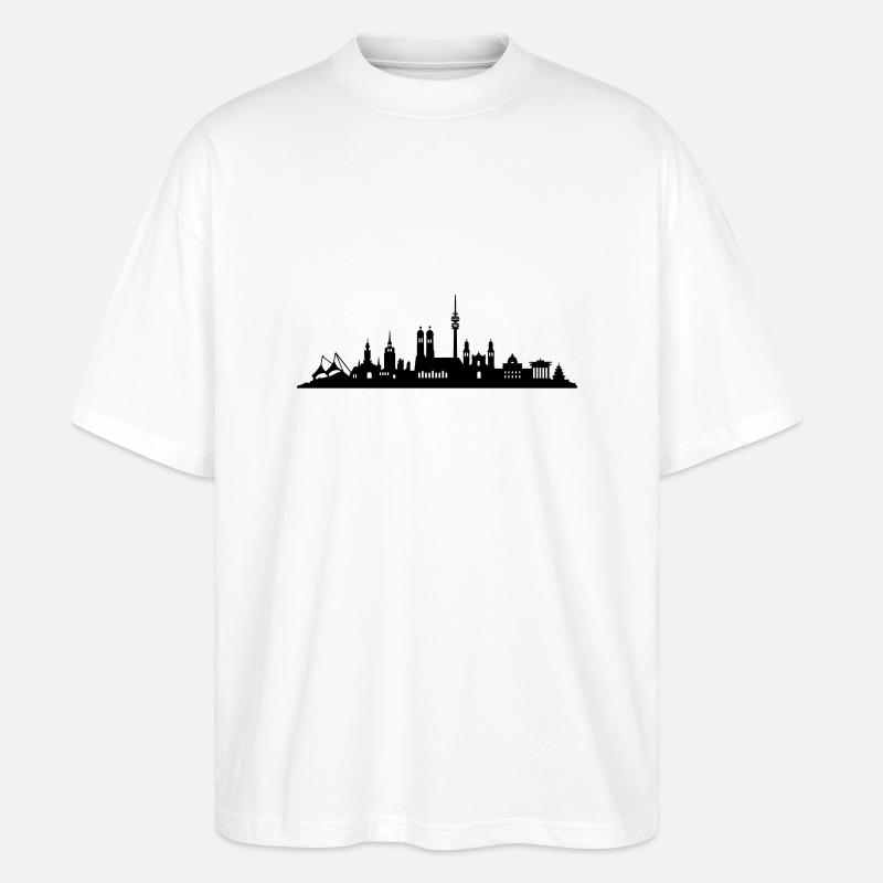 Skyline München - Stanley/Stella Oversized Unisex Bio T-Shirt Blaster 2.0 - Weiß