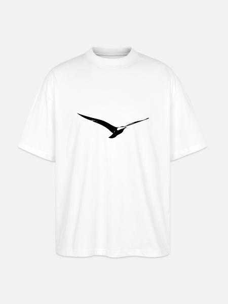 Vintage fiskmås i flykt - Ekologisk Oversized T-shirt Unisex Stanley/Stella Blaster 2.0 - vit