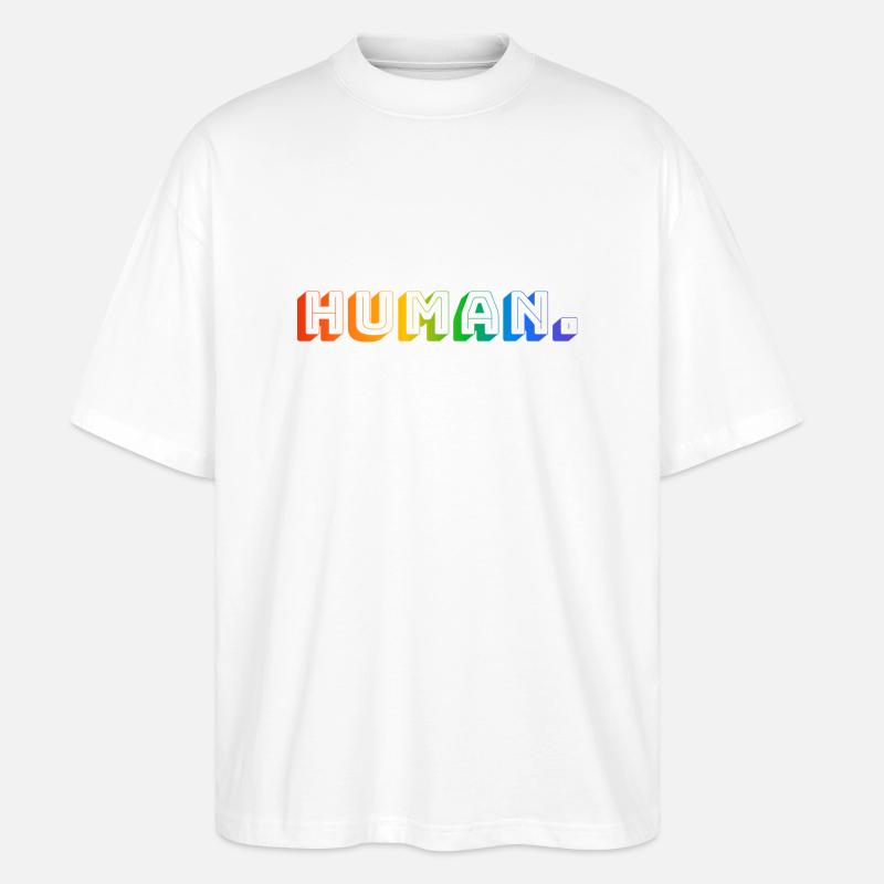 Mensch Regenbogen LGBT - Stanley/Stella Oversized Unisex Bio T-Shirt Blaster 2.0 - Weiß