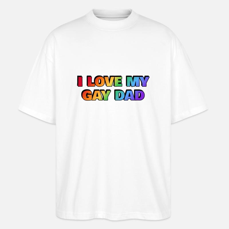 J’aime mon père gay - T-shirt bio Blaster 2.0 coupe oversize Stanley/Stella Unisexe - blanc