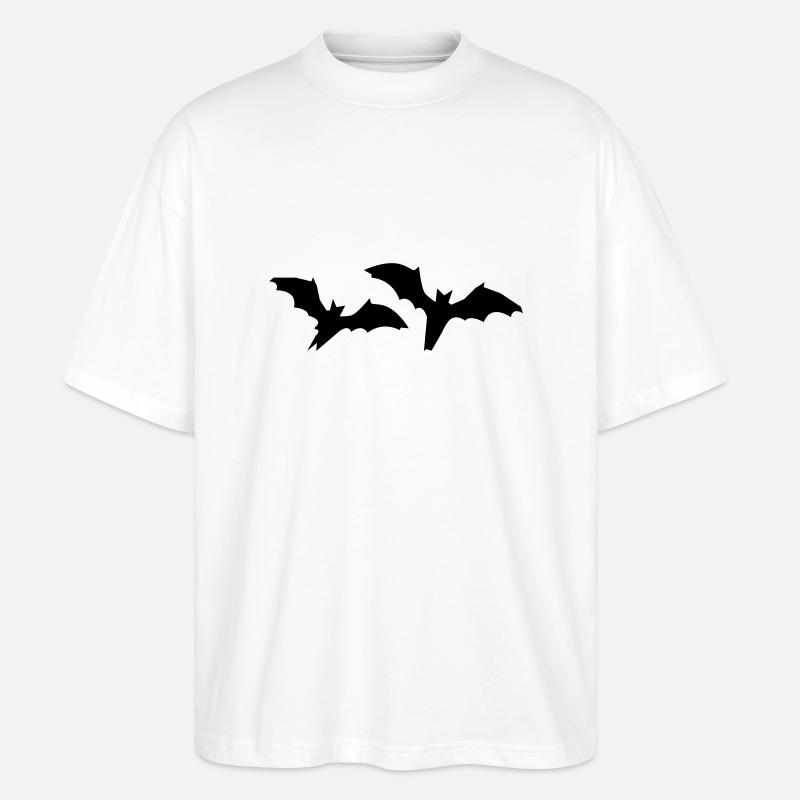 Zwei Fledermäuse - Stanley/Stella Oversized Unisex Bio T-Shirt Blaster 2.0 - Weiß