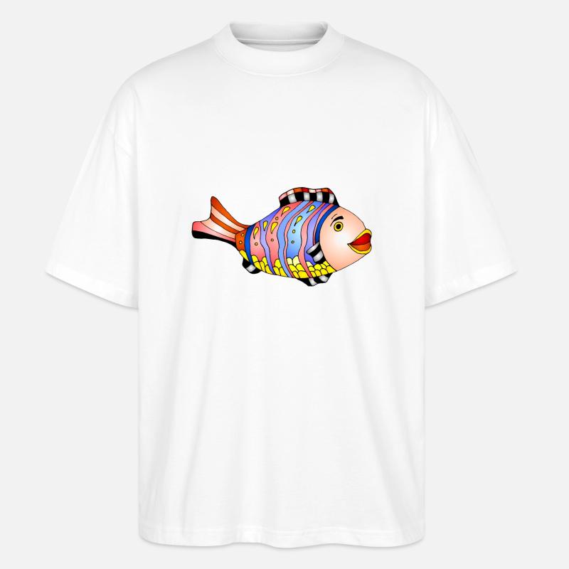 Fisch - Stanley/Stella Oversized Unisex Bio T-Shirt Blaster 2.0 - Weiß