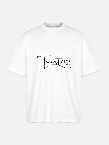 Aunt Font with Heart - Stanley/Stella Oversized Unisex Organic T-shirt Blaster 2.0 - white