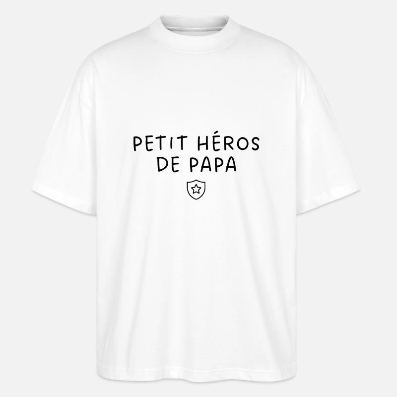 Papas kleiner Held - Stanley/Stella Oversized Unisex Bio T-Shirt Blaster 2.0 - Weiß