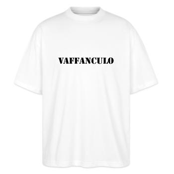 italienisch - Stanley/Stella Oversized Unisex Bio T-Shirt Blaster 2.0 - Weiß - Vorne - Alina (178cm) & Michal (187cm)