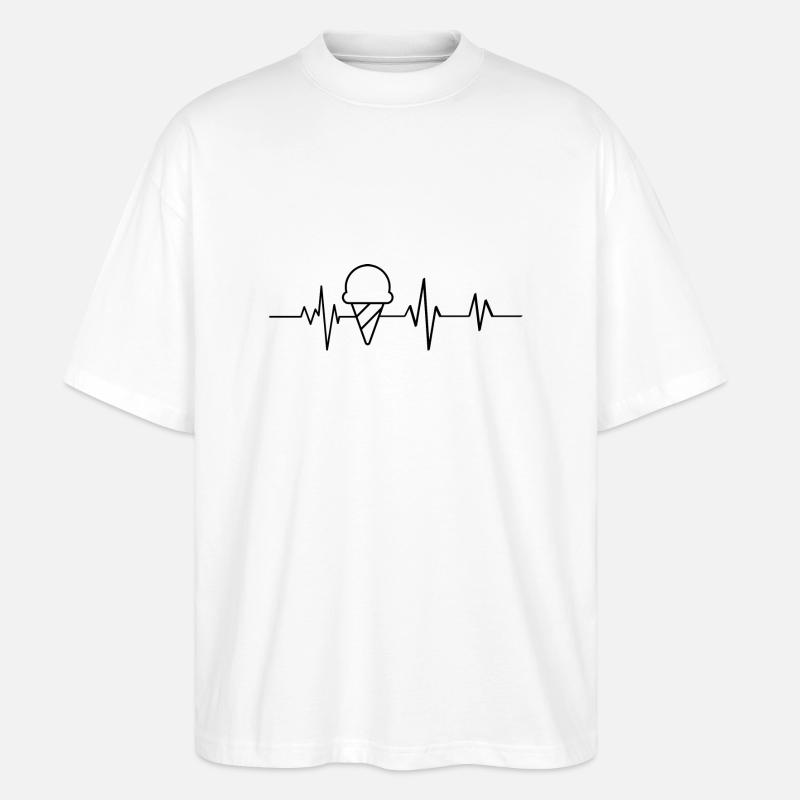 Herzschlag-Eis - Stanley/Stella Oversized Unisex Bio T-Shirt Blaster 2.0 - Weiß