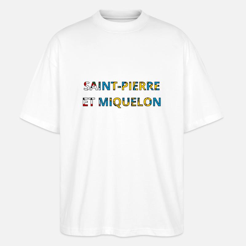Drapeau Saint perre et miquelon - T-shirt bio Blaster 2.0 coupe oversize Stanley/Stella Unisexe - blanc