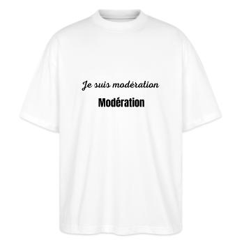 Je suis modération - T-shirt bio Blaster 2.0 coupe oversize Stanley/Stella Unisexe - blanc - Devant - Alina (178cm) & Michal (187cm)