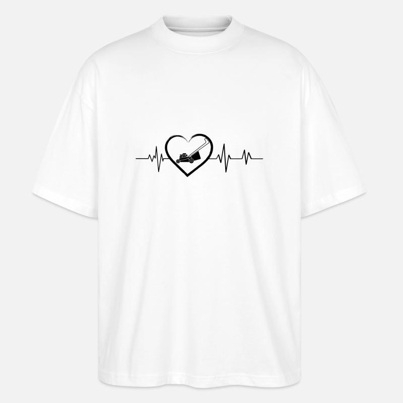 Herzschlag Rasenmäher - Stanley/Stella Oversized Unisex Bio T-Shirt Blaster 2.0 - Weiß