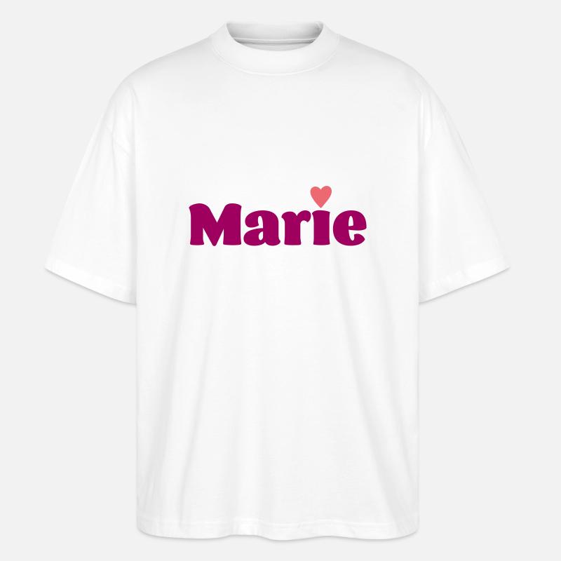 Marie avec cadeau de cœur - T-shirt bio Blaster 2.0 coupe oversize Stanley/Stella Unisexe - blanc