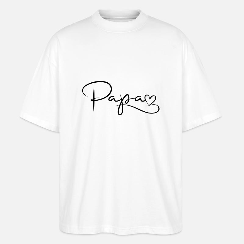Police de papa avec coeur - T-shirt bio Blaster 2.0 coupe oversize Stanley/Stella Unisexe - blanc