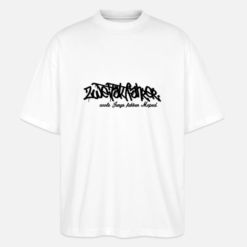 Zweitaktfahrer // Schriftzug - Stanley/Stella Oversized Unisex Bio T-Shirt Blaster 2.0 - Weiß