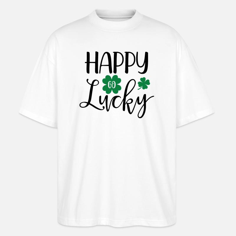 Design Happy go lucky - T-shirt bio Blaster 2.0 coupe oversize Stanley/Stella Unisexe - blanc