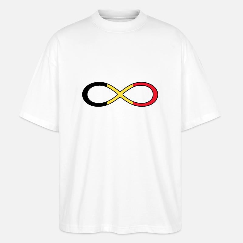 Icône de drapeau drapeau Belgique - T-shirt bio Blaster 2.0 coupe oversize Stanley/Stella Unisexe - blanc