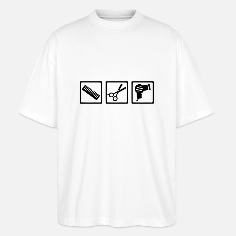 Friseur - Stanley/Stella Oversized Unisex Bio T-Shirt Blaster 2.0 - Weiß
