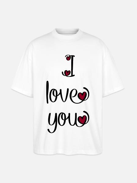 Je t'aime - T-shirt bio Blaster 2.0 coupe oversize Stanley/Stella Unisexe - blanc