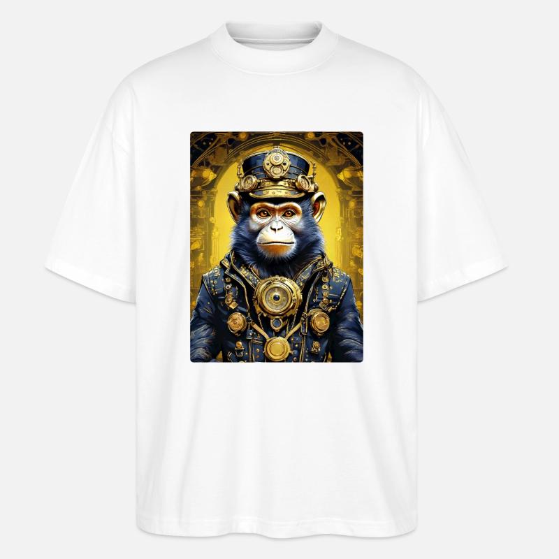 Steampunk Monkey 1.14 - Stanley/Stella Oversized Unisex Bio T-Shirt Blaster 2.0 - Weiß
