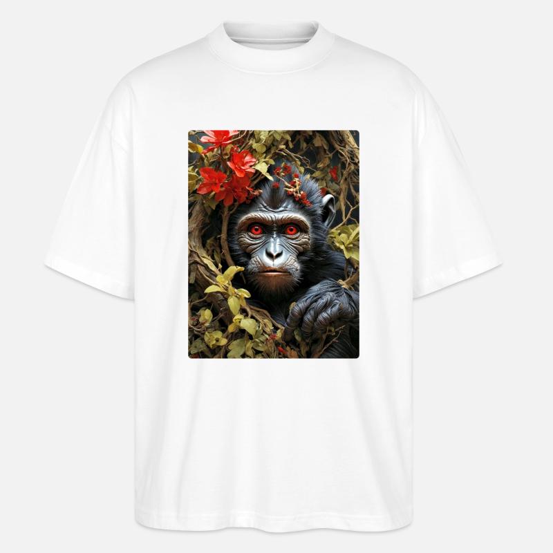Spooky Plants Monkey 1.13 - Stanley/Stella Oversized Unisex Organic T-shirt Blaster 2.0 - white