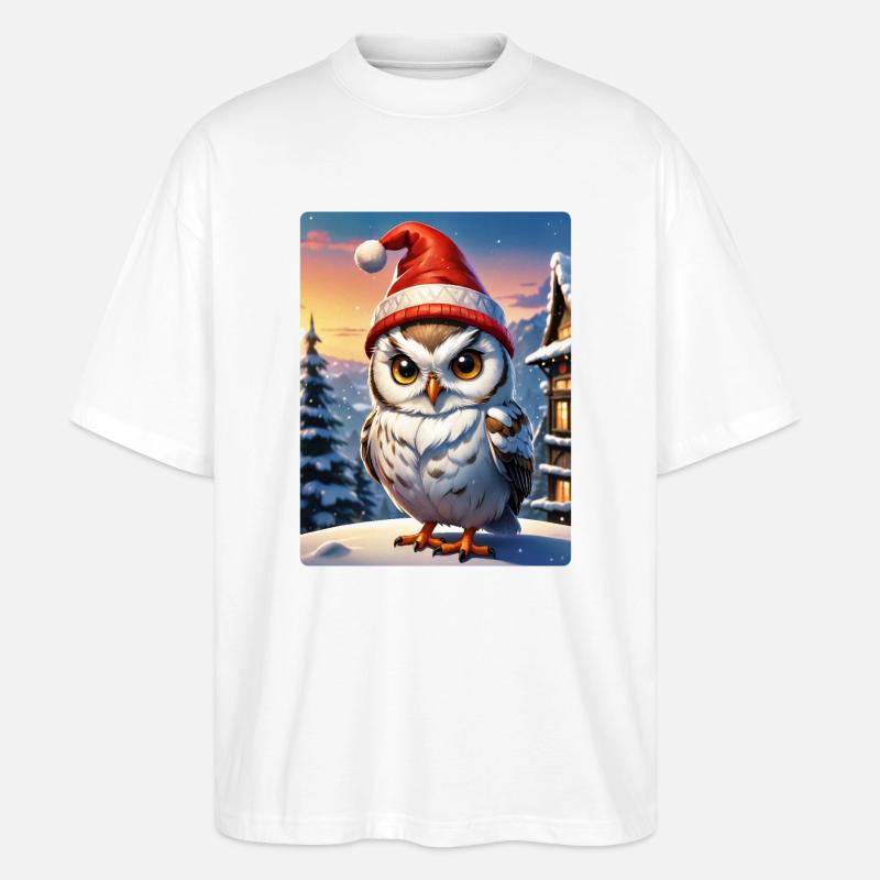 Anime Winterlandschaft Eule 1.2 - Stanley/Stella Oversized Unisex Bio T-Shirt Blaster 2.0 - Weiß