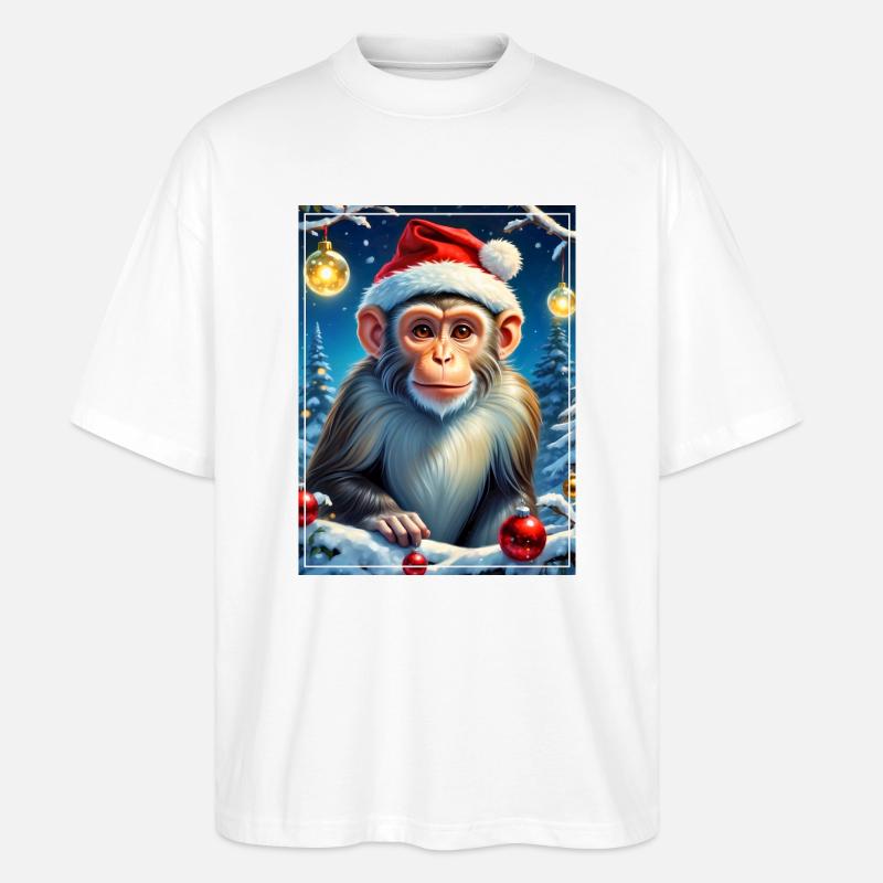 Singe Paysage D’hiver 1.1 - T-shirt bio Blaster 2.0 coupe oversize Stanley/Stella Unisexe - blanc