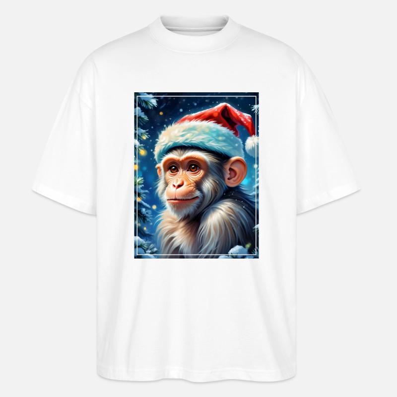 Singe Paysage D’hiver 1.16 - T-shirt bio Blaster 2.0 coupe oversize Stanley/Stella Unisexe - blanc