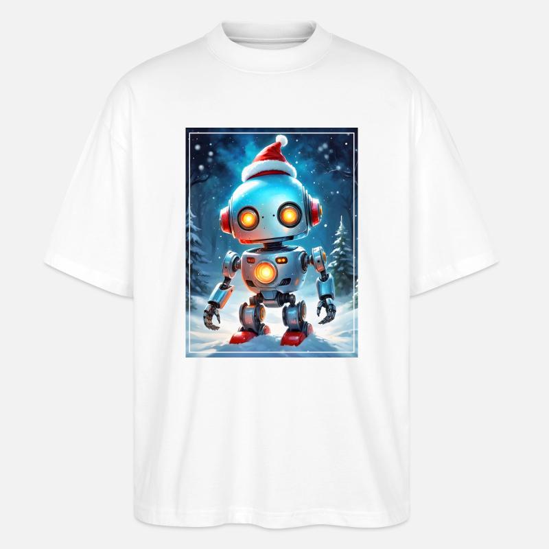 Robot Paysage d’Hiver 1.7 - T-shirt bio Blaster 2.0 coupe oversize Stanley/Stella Unisexe - blanc