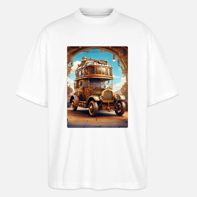 Steampunk Automobile 1.5 - Stanley/Stella Oversized Unisex Bio T-Shirt Blaster 2.0 - Weiß
