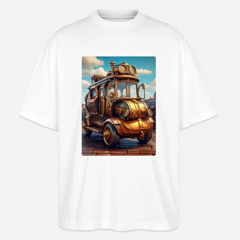 Steampunk Automobile 1.6 - Stanley/Stella Oversized Unisex Bio T-Shirt Blaster 2.0 - Weiß