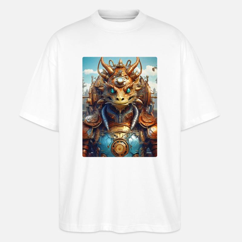 Dragon Steampunk 1.11 - T-shirt bio Blaster 2.0 coupe oversize Stanley/Stella Unisexe - blanc