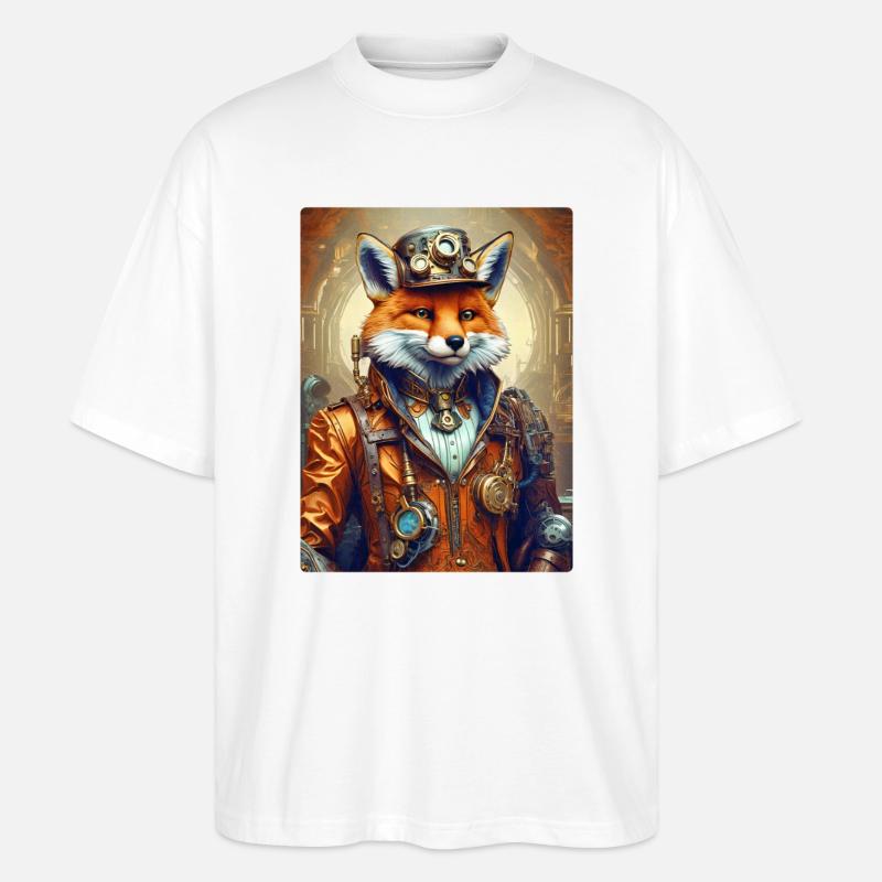 Steampunk Pompier Fox 1.9 - T-shirt bio Blaster 2.0 coupe oversize Stanley/Stella Unisexe - blanc