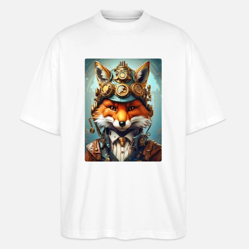 Steampunk Pompier Fox 1.4 - T-shirt bio Blaster 2.0 coupe oversize Stanley/Stella Unisexe - blanc