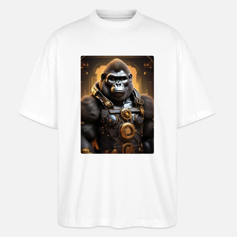 Steampunk Gorilla 1.10 - Stanley/Stella Oversized Unisex Bio T-Shirt Blaster 2.0 - Weiß
