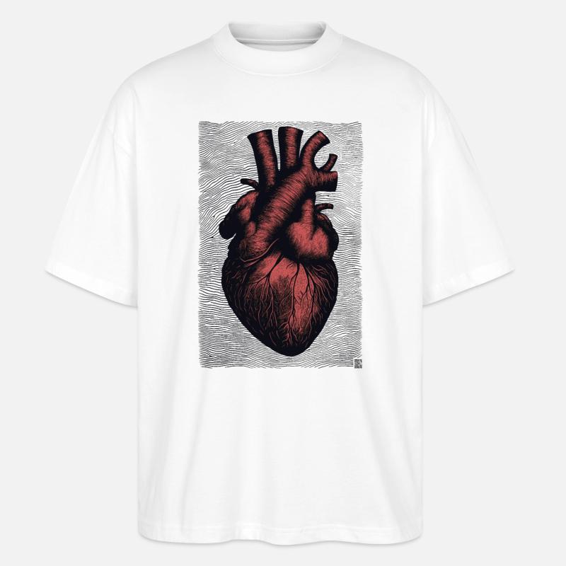 Heart Lithography - Stanley/Stella Oversized Unisex Bio T-Shirt Blaster 2.0 - Weiß