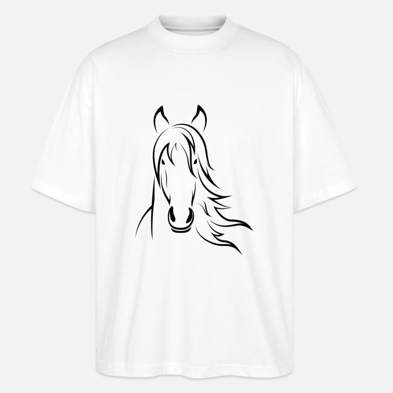Pferdekopf - Stanley/Stella Oversized Unisex Bio T-Shirt Blaster 2.0 - Weiß