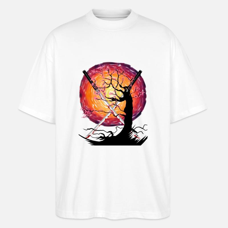 Katana Japon Samouraï épée épée - T-shirt bio Blaster 2.0 coupe oversize Stanley/Stella Unisexe - blanc
