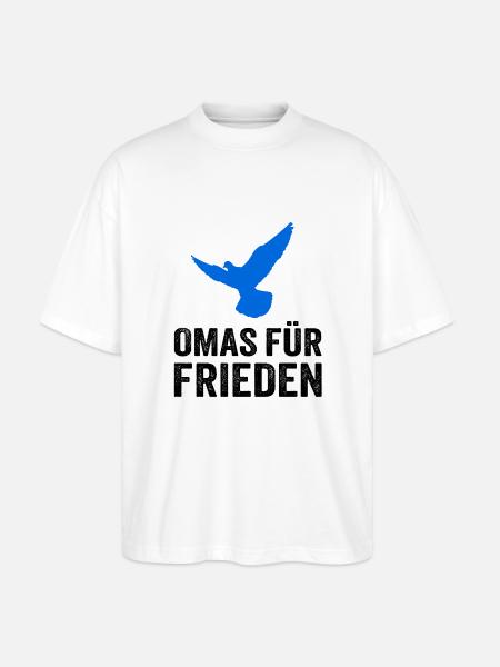 Omas für Frieden - Stanley/Stella Oversized Unisex Bio T-Shirt Blaster 2.0 - Weiß