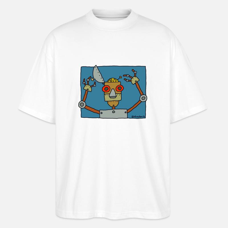 der Roboter - Stanley/Stella Oversized Unisex Bio T-Shirt Blaster 2.0 - Weiß