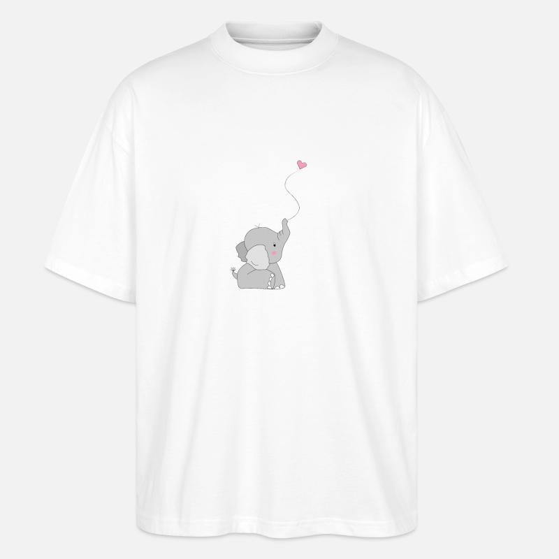 Eddi Elefant - présent - idée présente - T-shirt bio Blaster 2.0 coupe oversize Stanley/Stella Unisexe - blanc