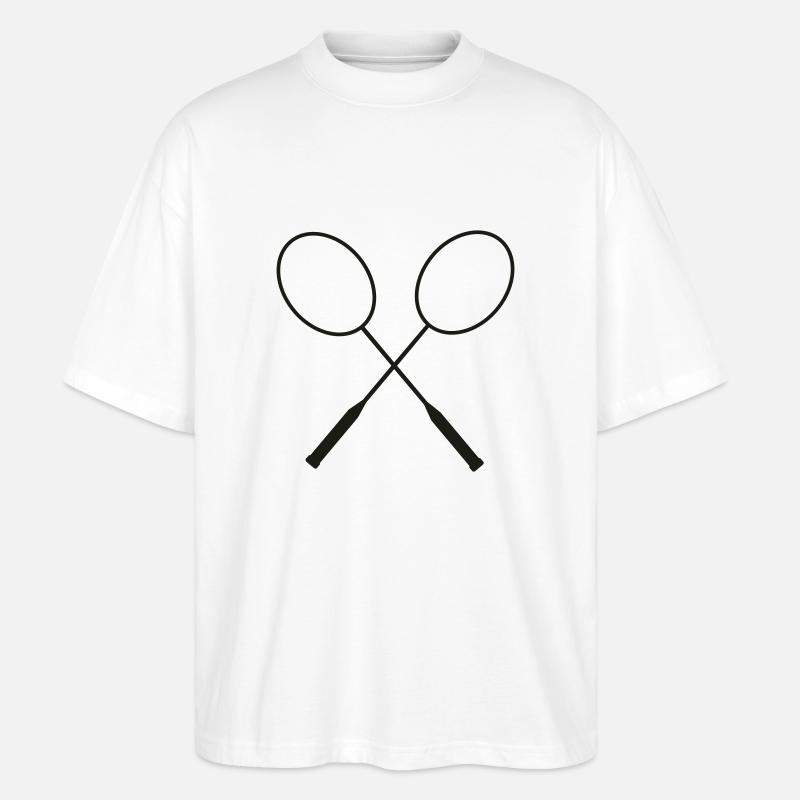 badminton_front - Stanley/Stella Oversized Unisex Bio T-Shirt Blaster 2.0 - Weiß