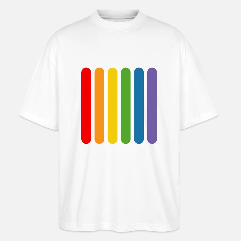 Regenbogen Staebchen - Stanley/Stella Oversized Unisex Bio T-Shirt Blaster 2.0 - Weiß