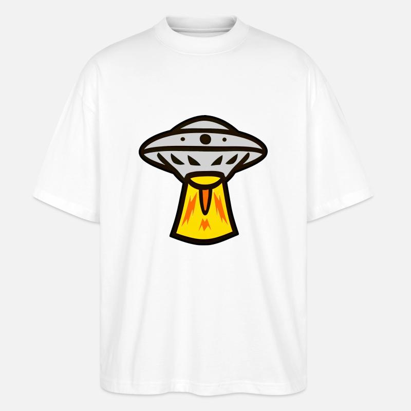 UFO Alien Raumschiff - Stanley/Stella Oversized Unisex Bio T-Shirt Blaster 2.0 - Weiß