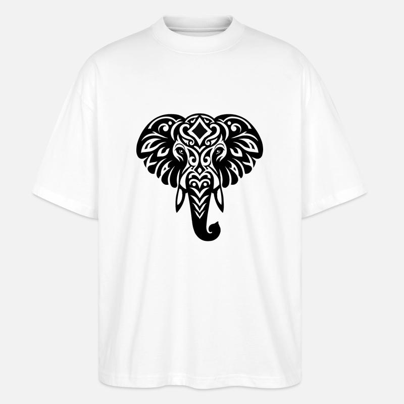 Elefant - Stanley/Stella Oversized Unisex Bio T-Shirt Blaster 2.0 - Weiß