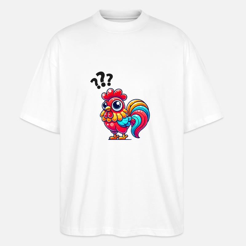 Coq Coq point d’interrogation - T-shirt bio Blaster 2.0 coupe oversize Stanley/Stella Unisexe - blanc
