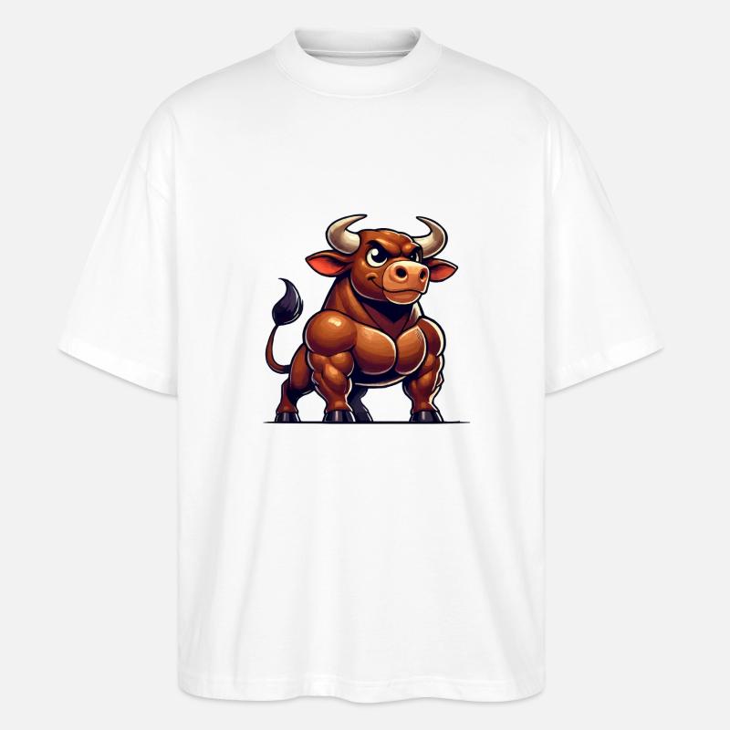 stier comic - Stanley/Stella Oversized Unisex Bio T-Shirt Blaster 2.0 - Weiß