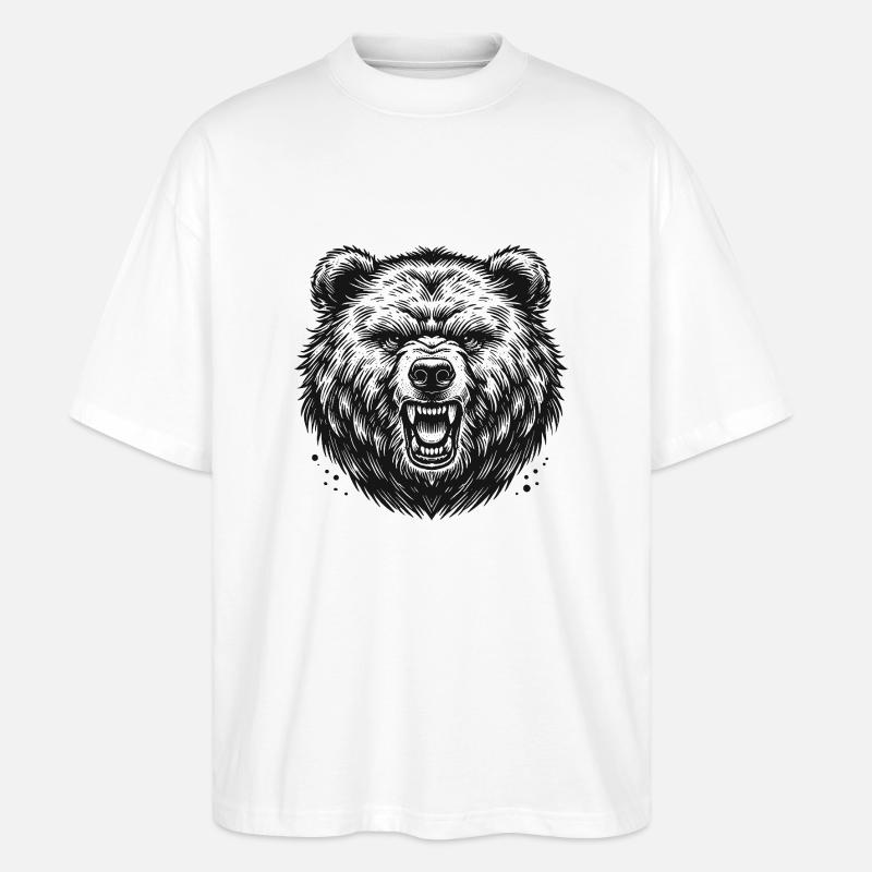 Bär - Stanley/Stella Oversized Unisex Bio T-Shirt Blaster 2.0 - Weiß