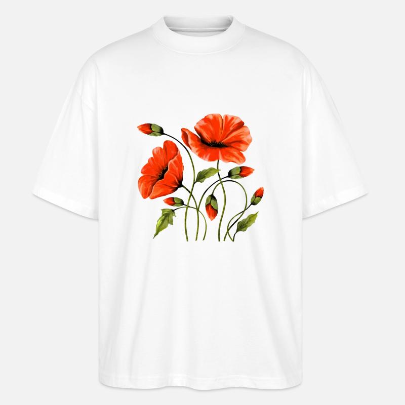 Blumen - Stanley/Stella Oversized Unisex Bio T-Shirt Blaster 2.0 - Weiß
