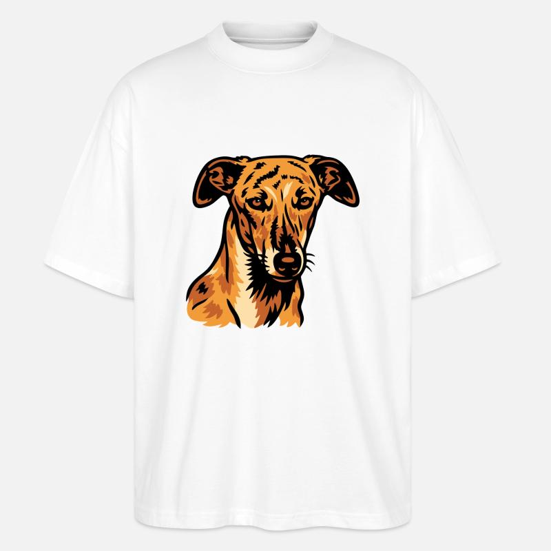 Galgo Español – Spanische Anmut - Stanley/Stella Oversized Unisex Bio T-Shirt Blaster 2.0 - Weiß