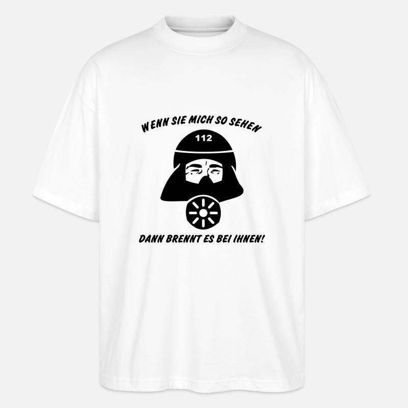 Il brûle avec eux! - T-shirt bio Blaster 2.0 coupe oversize Stanley/Stella Unisexe - blanc